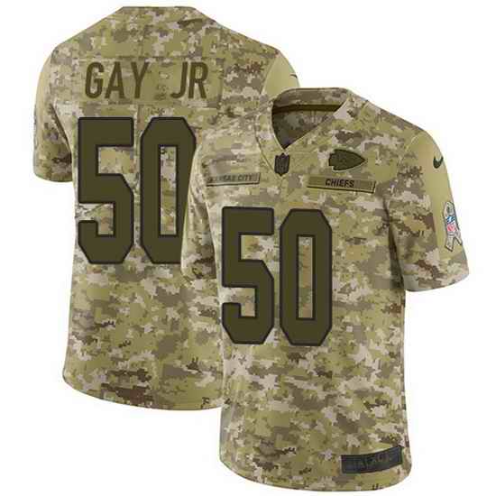 Nike Chiefs 50 Willie Gay Jr  Camo Men Stitched NFL Limited 2018 Salute To Service Jersey